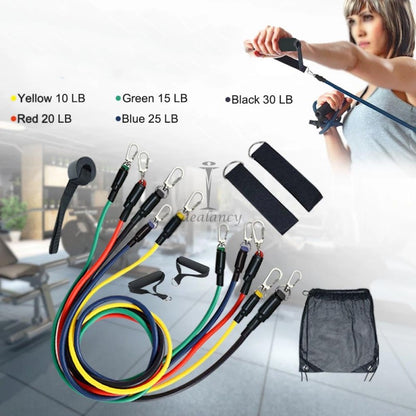 11Pcs Fitness Resistance Bands Set